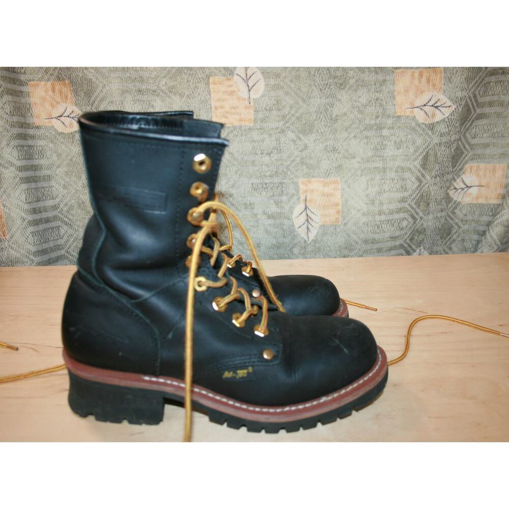 AVM Tec Black Leather Work Boots 8-Inch Women's 8 M